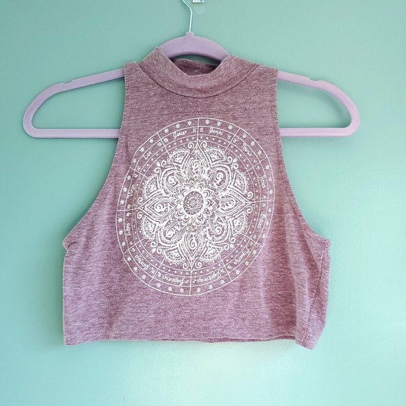 Charlotte Russe Tops - Charlotte Russe Purple White Rhinestone Crop Top S